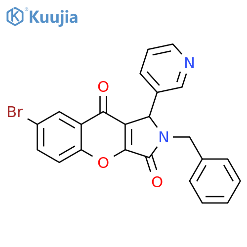 2-benzyl-7-bromo-1-(pyridin-3-yl)-1H,2H,3H,9H-chromeno2,3-cpyrrole-3,9-dione structure