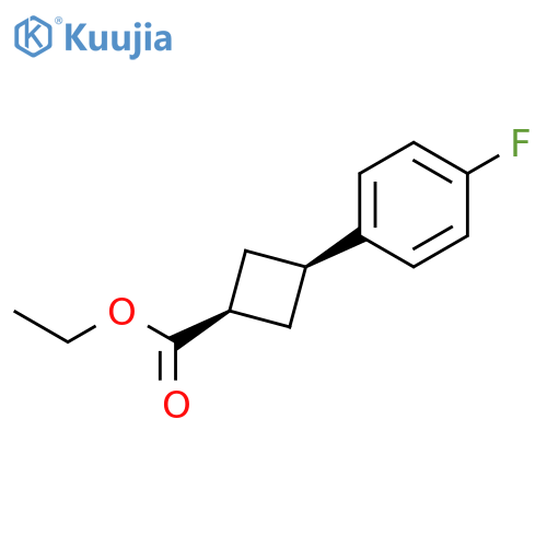 Cyclobutanecarboxylic acid, 3-(4-fluorophenyl)-, ethyl ester, cis- structure