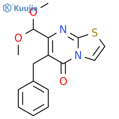 5H-Thiazolo[3,2-a]pyrimidin-5-one,7-(dimethoxymethyl)-6-(phenylmethyl)- structure