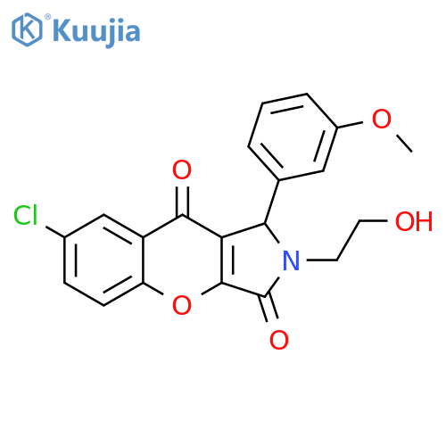 7-chloro-2-(2-hydroxyethyl)-1-(3-methoxyphenyl)-1H,2H,3H,9H-chromeno2,3-cpyrrole-3,9-dione structure