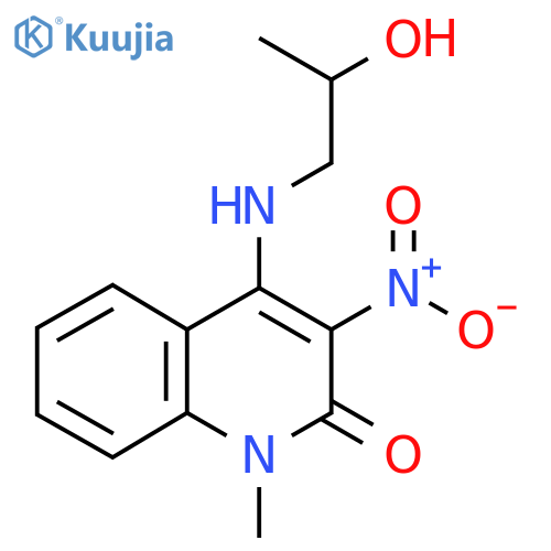 4-(2-hydroxypropyl)amino-1-methyl-3-nitro-1,2-dihydroquinolin-2-one structure