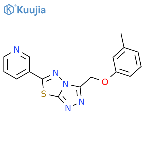 3-{3-(3-methylphenoxy)methyl-1,2,4triazolo3,4-b1,3,4thiadiazol-6-yl}pyridine structure