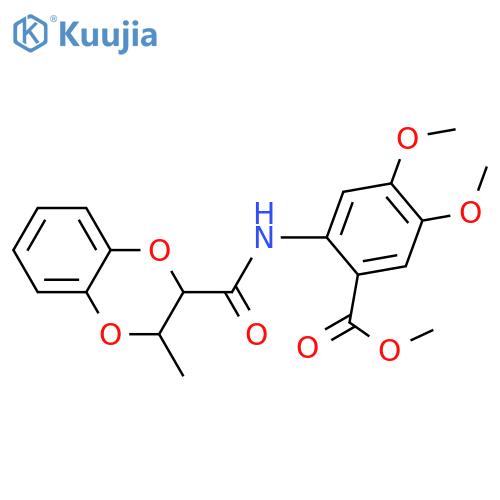 methyl 4,5-dimethoxy-2-(3-methyl-2,3-dihydro-1,4-benzodioxine-2-amido)benzoate structure