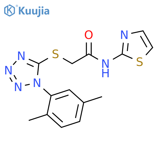 2-{1-(2,5-dimethylphenyl)-1H-1,2,3,4-tetrazol-5-ylsulfanyl}-N-(1,3-thiazol-2-yl)acetamide structure