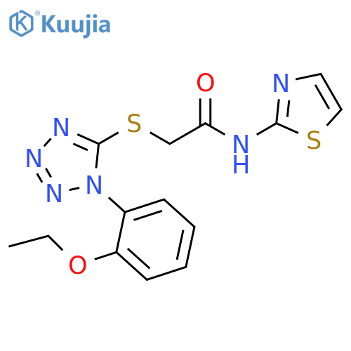 2-{1-(2-ethoxyphenyl)-1H-1,2,3,4-tetrazol-5-ylsulfanyl}-N-(1,3-thiazol-2-yl)acetamide structure