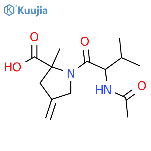 D-Proline, N-acetyl-L-valyl-2-methyl-4-methylene- structure