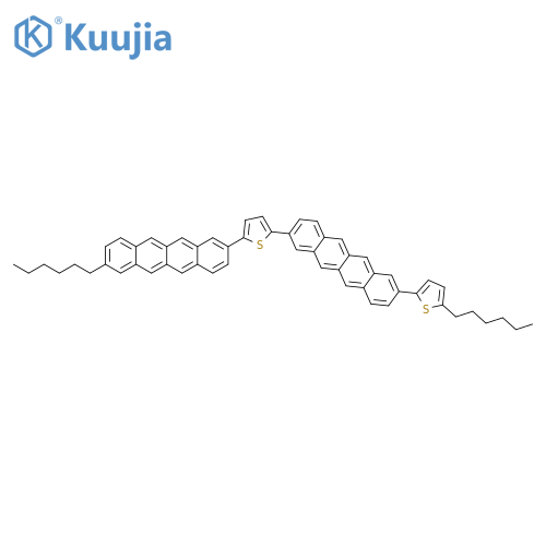 Thiophene,2-hexyl-5-[8-[5-(8-hexyl-2-naphthacenyl)-2-thienyl]-2-naphthacenyl]- structure