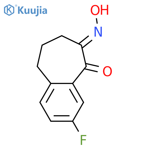 5H-BENZOCYCLOHEPTENE-5,6(7H)-DIONE, 3-FLUORO-8,9-DIHYDRO-, 6-OXIME structure