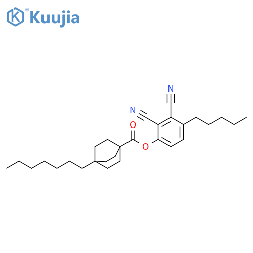 Bicyclo[2.2.2]octane-1-carboxylic acid, 4-heptyl-, 2,3-dicyano-4-pentylphenyl ester structure