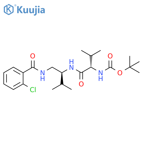 Carbamic acid,[(1S)-1-[[[(1S)-1-[[(2-chlorobenzoyl)amino]methyl]-2-methylpropyl]amino]carbonyl]-2-methylpropyl]-, 1,1-dimethylethyl ester structure