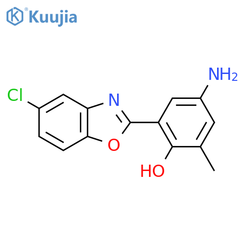 4-Amino-2-(5-chloro-1,3-benzoxazol-2-yl)-6-methylphenol structure