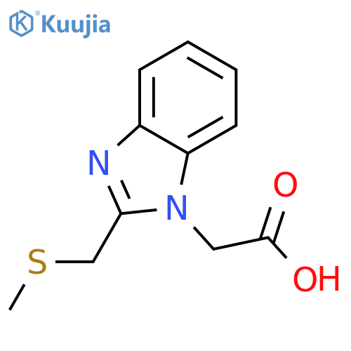 2-{2-(Methylsulfanyl)methyl-1H-1,3-benzodiazol-1-yl}acetic Acid structure
