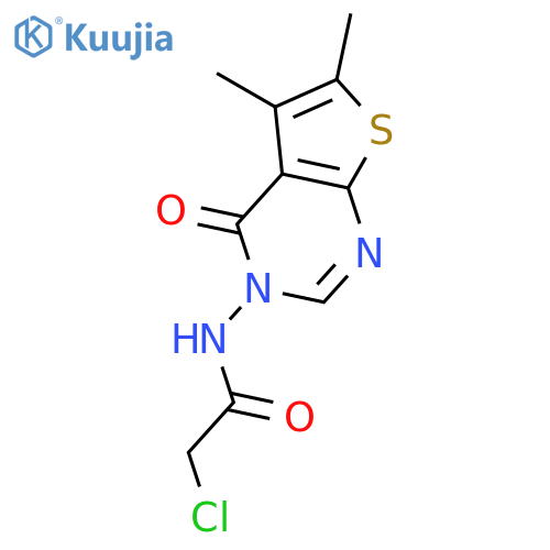 2-chloro-N-{5,6-dimethyl-4-oxo-3H,4H-thieno2,3-dpyrimidin-3-yl}acetamide structure