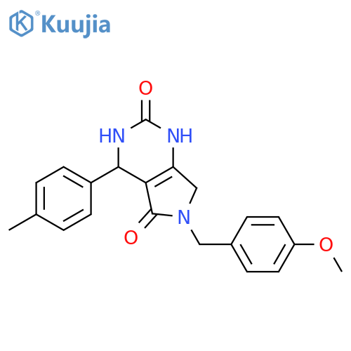 6-(4-methoxyphenyl)methyl-4-(4-methylphenyl)-1H,2H,3H,4H,5H,6H,7H-pyrrolo3,4-dpyrimidine-2,5-dione structure
