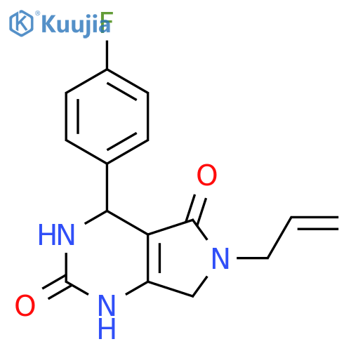 4-(4-fluorophenyl)-6-(prop-2-en-1-yl)-1H,2H,3H,4H,5H,6H,7H-pyrrolo3,4-dpyrimidine-2,5-dione structure