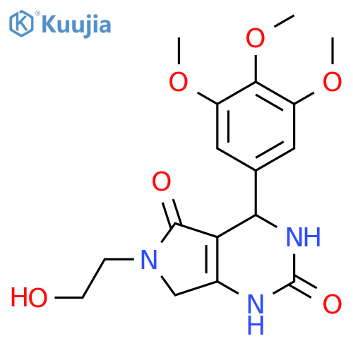 6-(2-hydroxyethyl)-4-(3,4,5-trimethoxyphenyl)-1H,2H,3H,4H,5H,6H,7H-pyrrolo3,4-dpyrimidine-2,5-dione structure