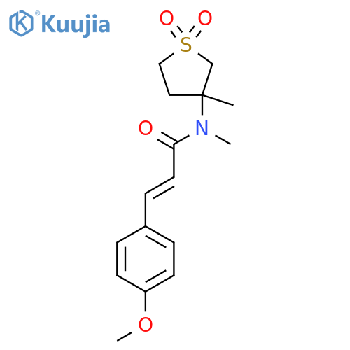 (2E)-3-(4-methoxyphenyl)-N-methyl-N-(3-methyl-1,1-dioxo-1lambda6-thiolan-3-yl)prop-2-enamide structure