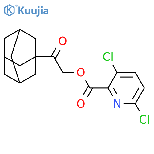 2-Oxo-2-tricyclo[3.3.1.13,7]dec-1-ylethyl 3,6-dichloro-2-pyridinecarboxylate structure