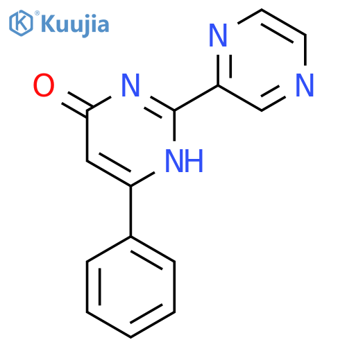 4-Hydroxy-6-Phenyl-2-(Pyrazin-2-Yl)Pyrimidine, 2-(4-Hydroxy-6-Phenyl-1,3-Diazin-2-Yl)Pyrazine structure