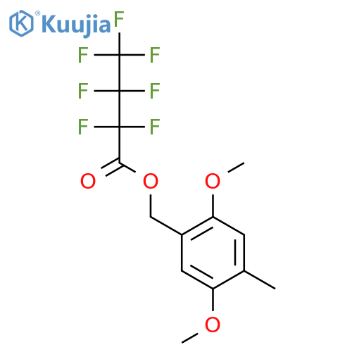 Butanoic acid, heptafluoro-, (2,5-dimethoxy-4-methylphenyl)methyl ester structure