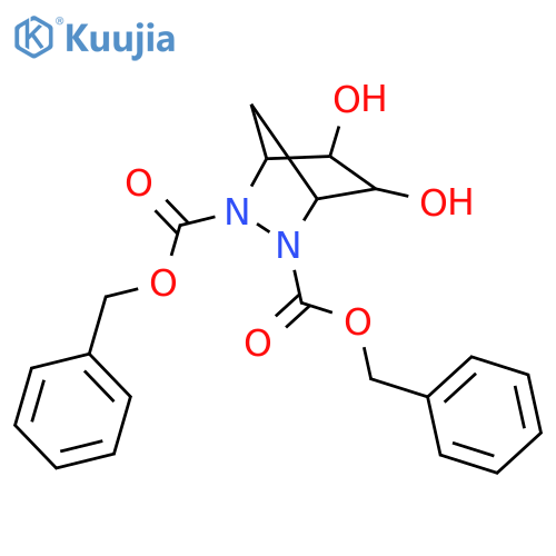 2,3-Diazabicyclo[2.2.1]heptane-2,3-dicarboxylic acid, 5,6-dihydroxy-,bis(phenylmethyl) ester, (1S,4R,5S,6R)- structure