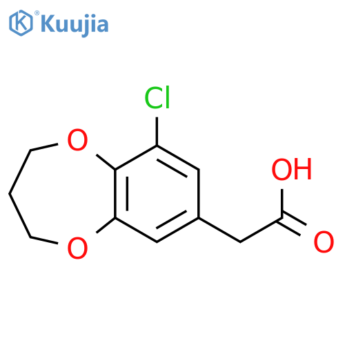 2-(9-Chloro-3,4-dihydro-2H-1,5-benzodioxepin-7-yl)acetic Acid structure