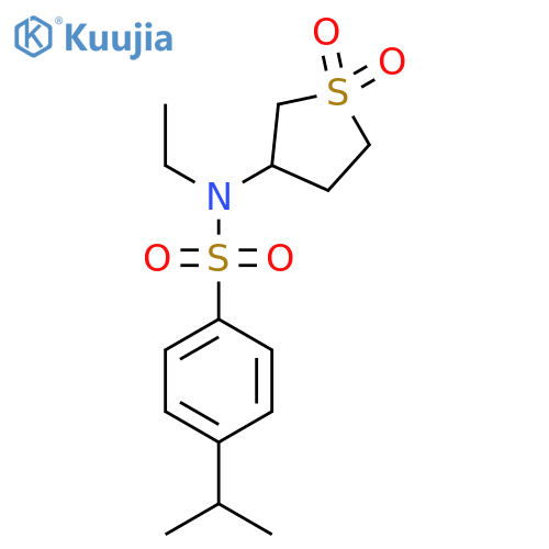 N-(1,1-dioxo-1lambda6-thiolan-3-yl)-N-ethyl-4-(propan-2-yl)benzene-1-sulfonamide structure