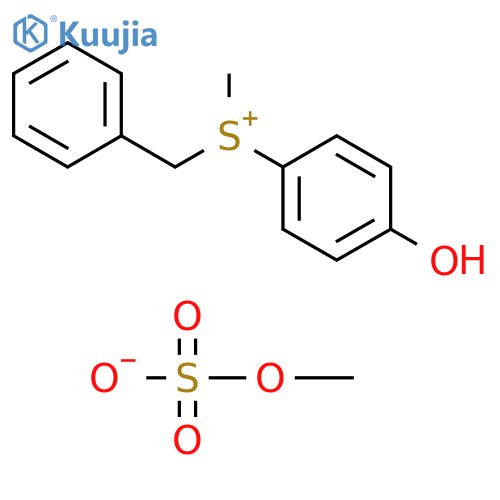 Sulfonium, (4-hydroxyphenyl)methyl(phenylmethyl)-, methyl sulfate (salt) structure