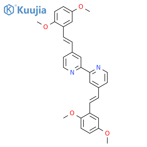 2,2'-Bipyridine, 4,4'-bis[(1E)-2-(2,5-dimethoxyphenyl)ethenyl]- structure