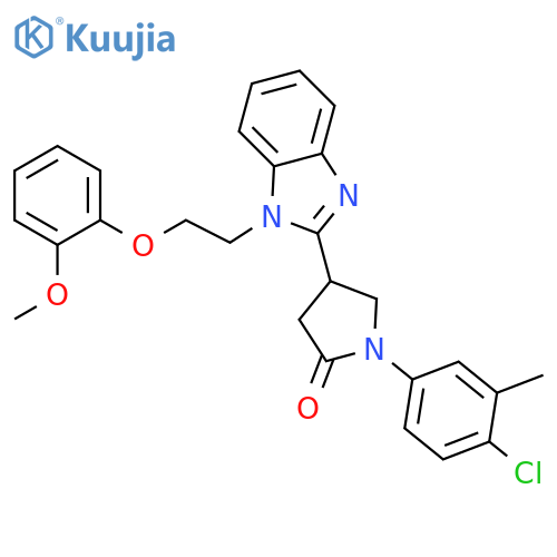 1-(4-chloro-3-methylphenyl)-4-{1-2-(2-methoxyphenoxy)ethyl-1H-1,3-benzodiazol-2-yl}pyrrolidin-2-one structure