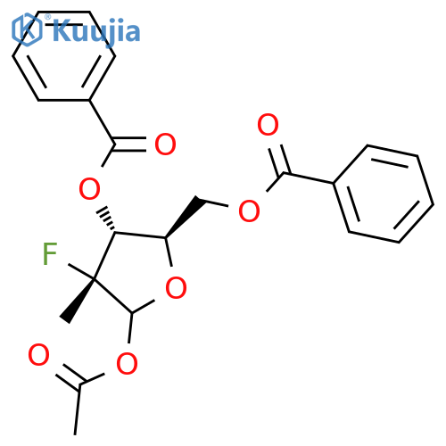 1-O-Acetyl-3,5-di-O-benzoyl-2-deoxy-2-fluoro-2-methyl-D-ribofuranose structure