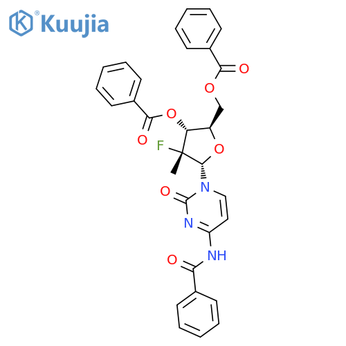 [(2R,3R,4R,5S)-5-(4-Benzamido-2-oxopyrimidin-1-yl)-3-benzoyloxy-4-fluoro-4-methyloxolan-2-yl]methyl benzoate structure