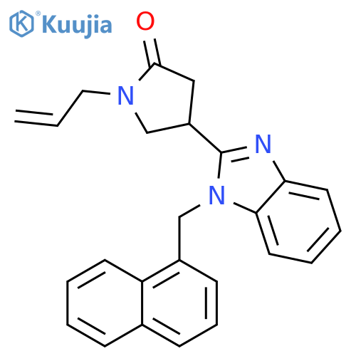 4-{1-(naphthalen-1-yl)methyl-1H-1,3-benzodiazol-2-yl}-1-(prop-2-en-1-yl)pyrrolidin-2-one structure