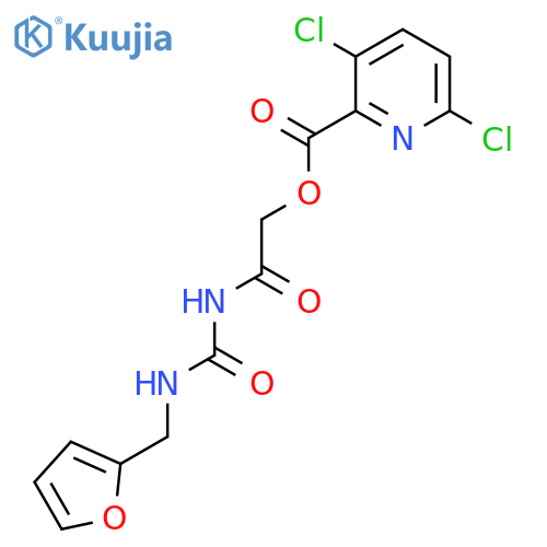 2-({[(Furan-2-yl)methyl]carbamoyl}amino)-2-oxoethyl 3,6-dichloropyridine-2-carboxylate structure
