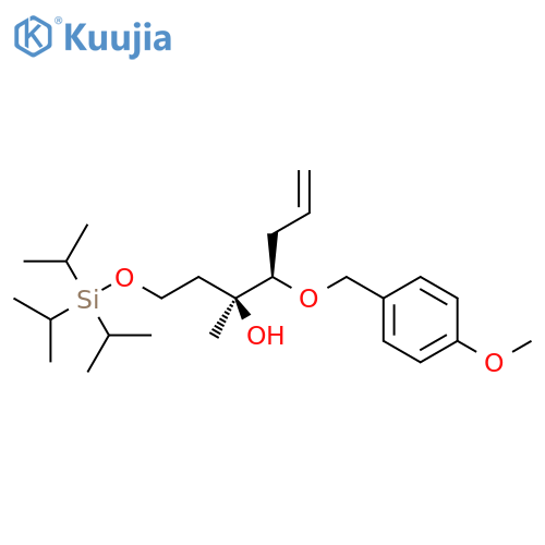 6-Hepten-3-ol,4-[(4-methoxyphenyl)methoxy]-3-methyl-1-[[tris(1-methylethyl)silyl]oxy]-,(3S,4R)- structure