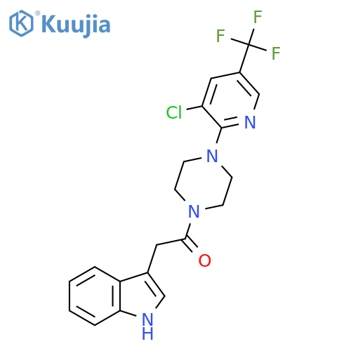 1-(4-(3-Chloro-5-(trifluoromethyl)(2-pyridyl))piperazinyl)-2-indol-3-ylethan-1-one structure