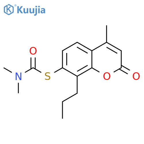 Carbamothioic acid, N,N-dimethyl-, S-(4-methyl-2-oxo-8-propyl-2H-1-benzopyran-7-yl) ester structure