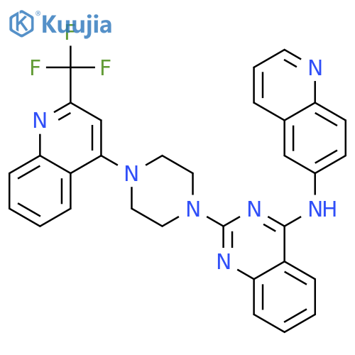 4-Quinazolinamine,N-6-quinolinyl-2-[4-[2-(trifluoromethyl)-4-quinolinyl]-1-piperazinyl]- structure