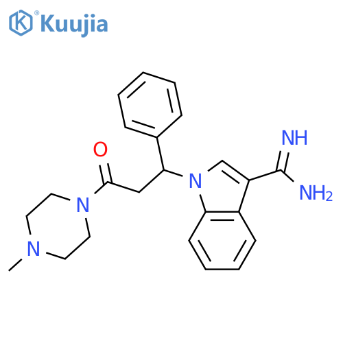1H-Indole-3-carboximidamide,1-[3-(4-methyl-1-piperazinyl)-3-oxo-1-phenylpropyl]- structure