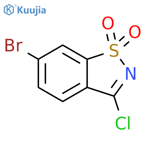 1,2-Benzisothiazole, 6-bromo-3-chloro-, 1,1-dioxide structure