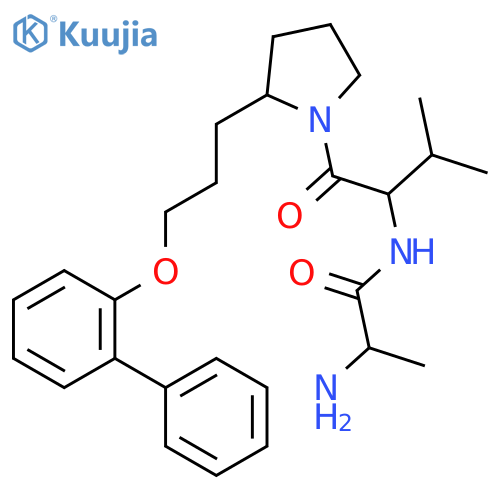 Pyrrolidine, 1-(L-alanyl-L-valyl)-2-[3-([1,1'-biphenyl]-2-yloxy)propyl]-, (2S)- structure