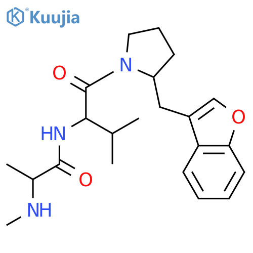 Pyrrolidine, 2-(3-benzofuranylmethyl)-1-(N-methyl-L-alanyl-L-valyl)-, (2S)- structure