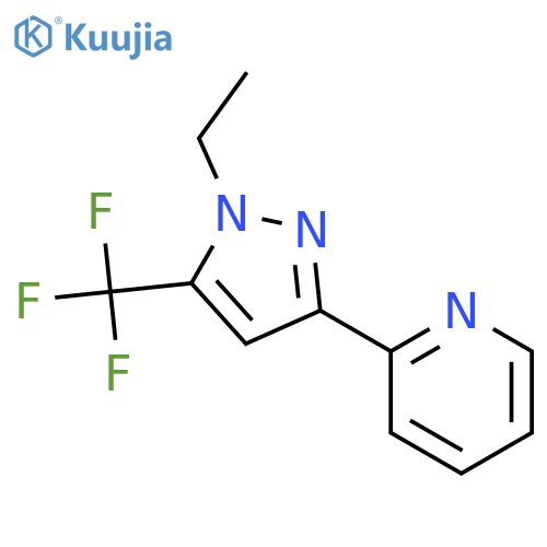 Pyridine, 2-[1-ethyl-5-(trifluoromethyl)-1H-pyrazol-3-yl]- structure