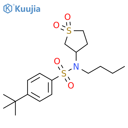 N-butyl-4-tert-butyl-N-(1,1-dioxo-1lambda6-thiolan-3-yl)benzene-1-sulfonamide structure