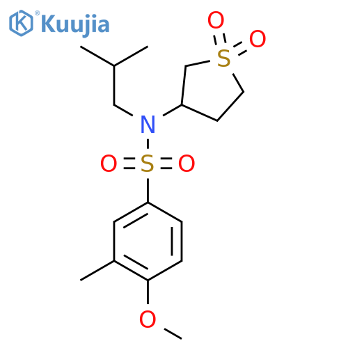 N-(1,1-dioxo-1lambda6-thiolan-3-yl)-4-methoxy-3-methyl-N-(2-methylpropyl)benzene-1-sulfonamide structure