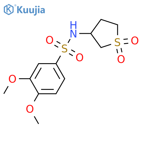 N-(1,1-dioxo-1lambda6-thiolan-3-yl)-3,4-dimethoxybenzene-1-sulfonamide structure