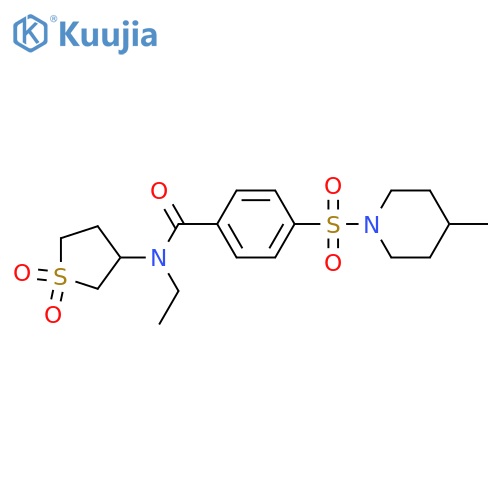N-(1,1-dioxo-1lambda6-thiolan-3-yl)-N-ethyl-4-(4-methylpiperidin-1-yl)sulfonylbenzamide structure