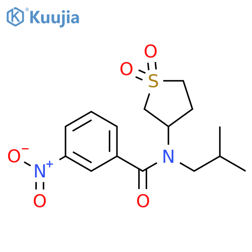 N-(1,1-dioxo-1lambda6-thiolan-3-yl)-N-(2-methylpropyl)-3-nitrobenzamide structure