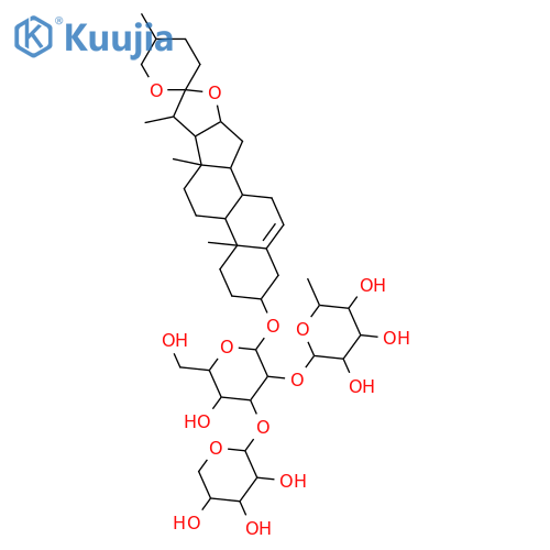 (3β,25S)-Spirost-5-en-3-yl O-6-deoxy-α-L-mannopyranosyl-(1→2)-O-[β-D-xylopyranosyl-(1→3)]-β-D-glucopyranoside structure