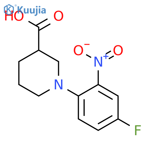1-(4-Fluoro-2-nitrophenyl)piperidine-3-carboxylic acid structure